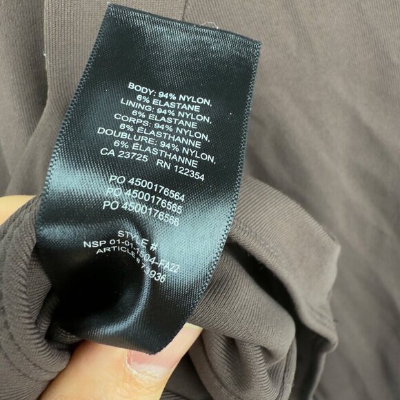 BABATON ARITZIA Body‎ Original Contour Brown Square Neck Long Sleeve Bodysuit S - Picture 10 of 10